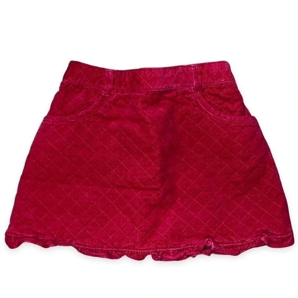 GYMBOREE 4/4T Red Quilted Ruffle‎ Hem Skirt